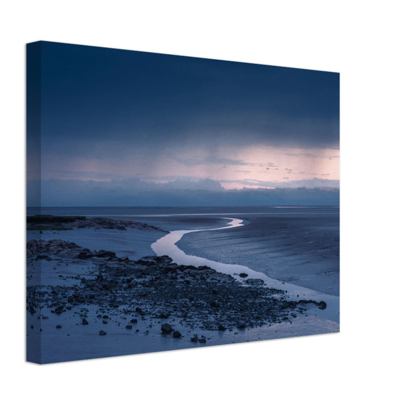 Rain over silverdale beach lancashire Photo Print - Canvas - Framed Photo Print - Hampshire Prints