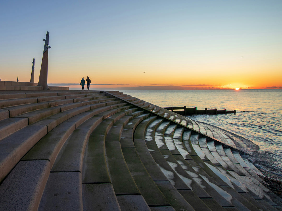 Cleveleys promenade Lancashire at sunset Photo Print - Canvas - Framed Photo Print - Hampshire Prints