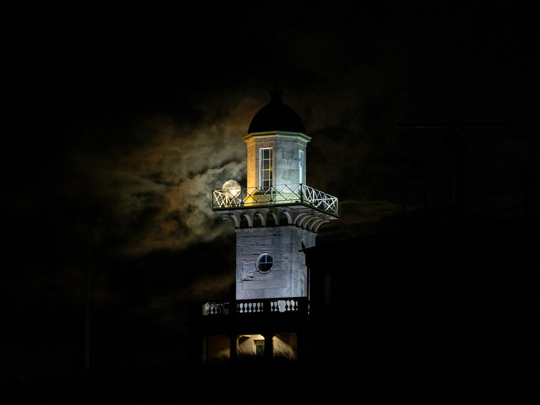 moon setting at Fleetwood Lancashire Photo Print - Canvas - Framed Photo Print - Hampshire Prints