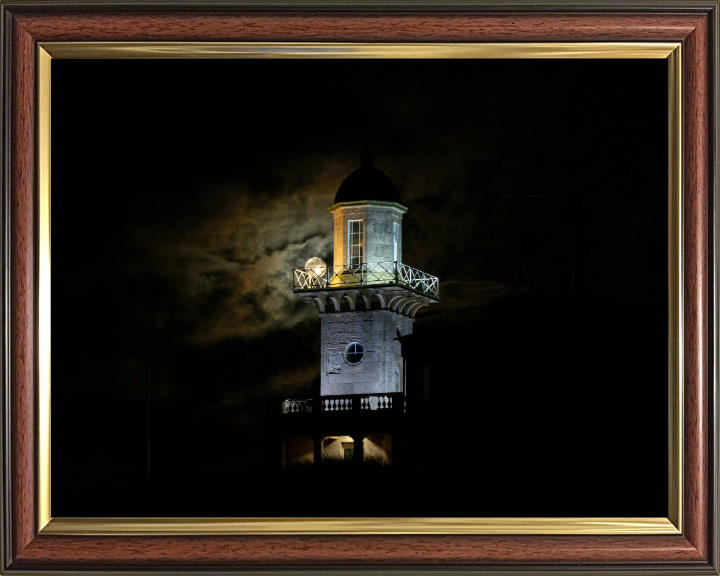 moon setting at Fleetwood Lancashire Photo Print - Canvas - Framed Photo Print - Hampshire Prints