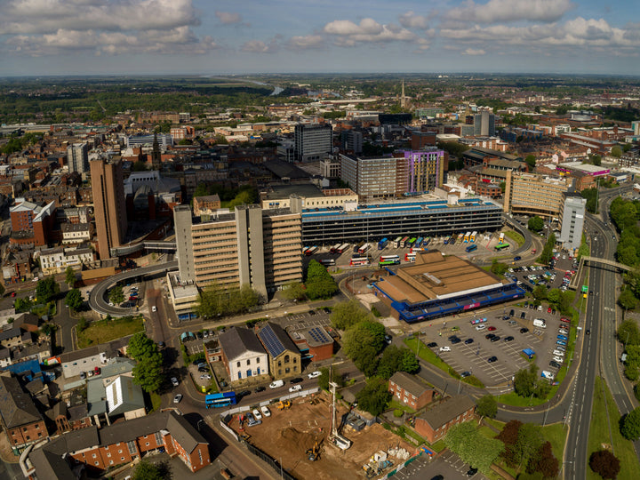 preston city centre Lancashire from above Photo Print - Canvas - Framed Photo Print - Hampshire Prints