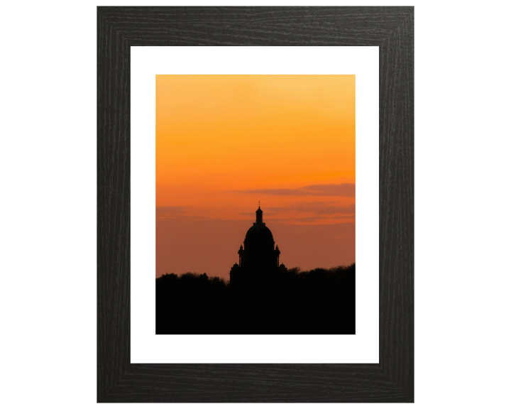 Silhouette of Ashton Memorial Lancashire at sunset Photo Print - Canvas - Framed Photo Print - Hampshire Prints