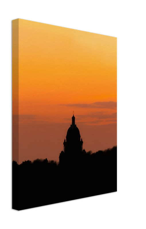 Silhouette of Ashton Memorial Lancashire at sunset Photo Print - Canvas - Framed Photo Print - Hampshire Prints