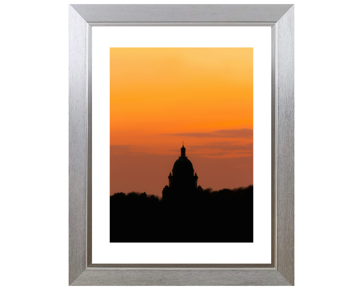 Silhouette of Ashton Memorial Lancashire at sunset Photo Print - Canvas - Framed Photo Print - Hampshire Prints