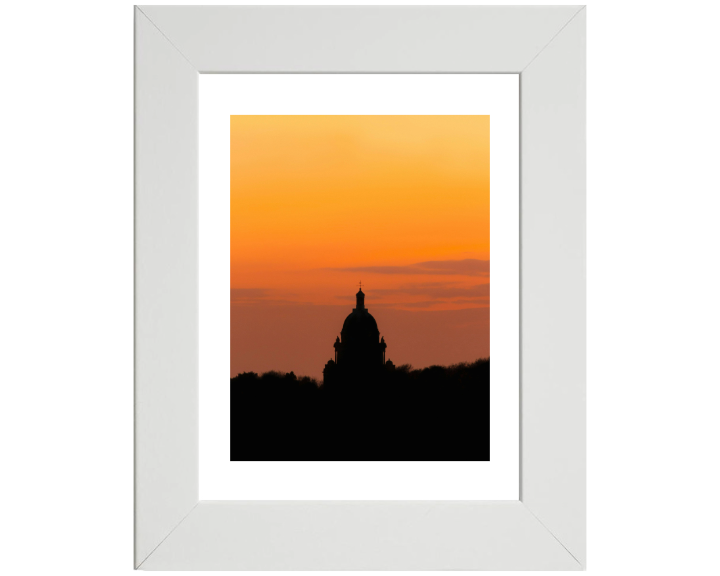 Silhouette of Ashton Memorial Lancashire at sunset Photo Print - Canvas - Framed Photo Print - Hampshire Prints