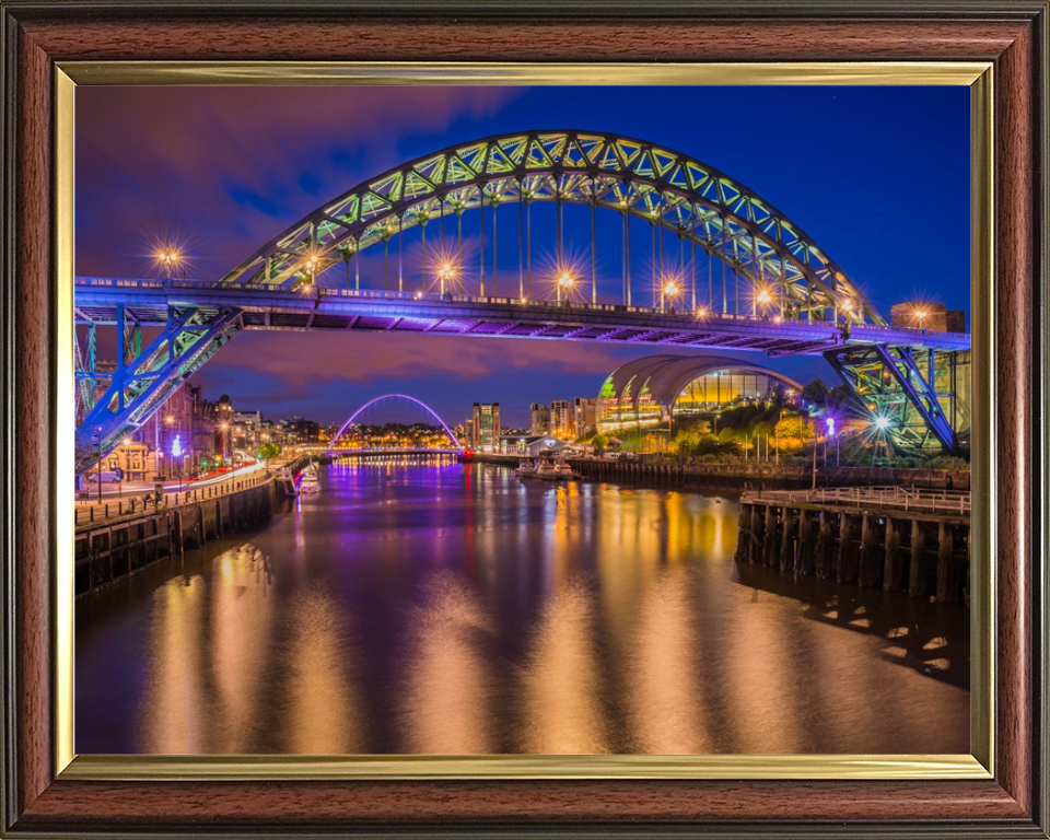Tyne Bridge Newcastle after sunset Photo Print - Canvas - Framed Photo Print - Hampshire Prints