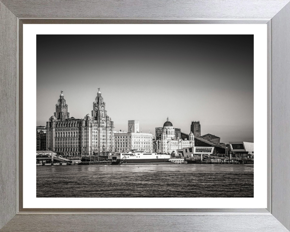 Liverpool liver building in black and white Photo Print - Canvas - Framed Photo Print - Hampshire Prints