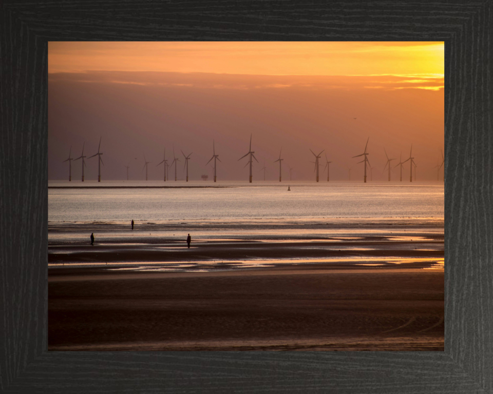 Crosby Beach sefton merseyside at sunset Photo Print - Canvas - Framed Photo Print - Hampshire Prints