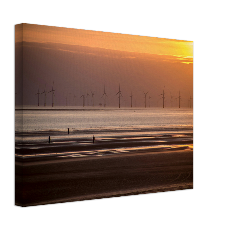 Crosby Beach sefton merseyside at sunset Photo Print - Canvas - Framed Photo Print - Hampshire Prints