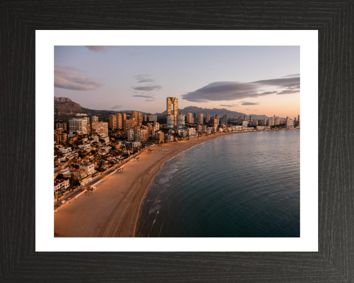 benidorm Spain at sunset Photo Print - Canvas - Framed Photo Print - Hampshire Prints