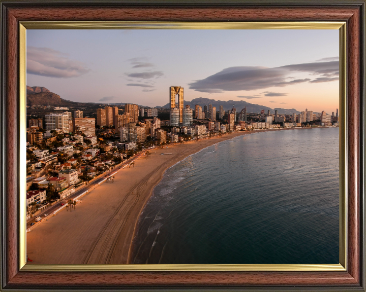 benidorm Spain at sunset Photo Print - Canvas - Framed Photo Print - Hampshire Prints