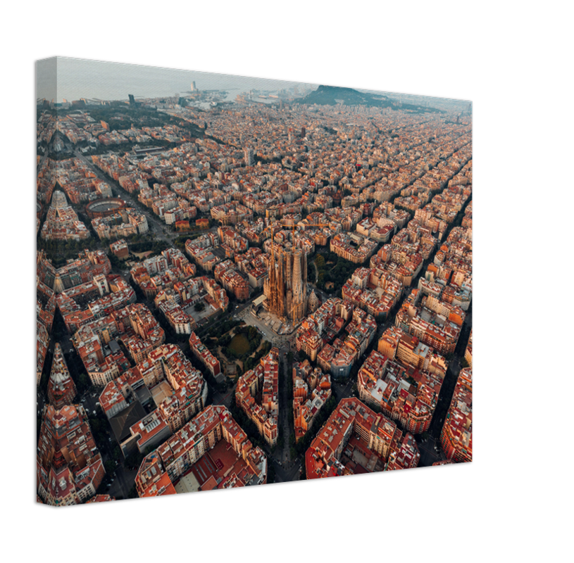 Barcelona Spain from above Photo Print - Canvas - Framed Photo Print - Hampshire Prints