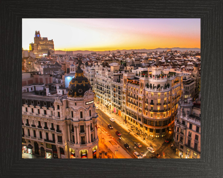 Calle Gran Vía Madrid Spain Photo Print - Canvas - Framed Photo Print