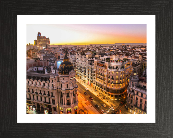 Calle Gran Vía Madrid Spain Photo Print - Canvas - Framed Photo Print