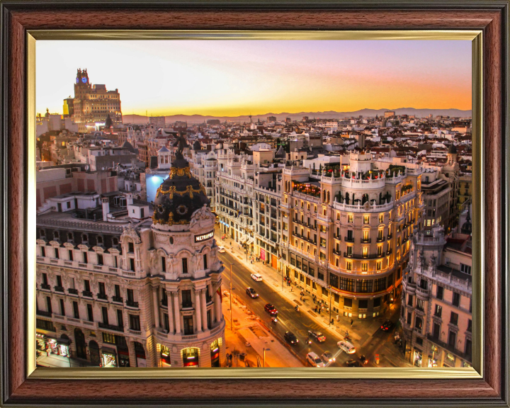 Calle Gran Vía Madrid Spain Photo Print - Canvas - Framed Photo Print