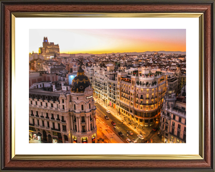 Calle Gran Vía Madrid Spain Photo Print - Canvas - Framed Photo Print