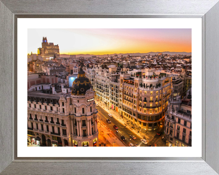 Calle Gran Vía Madrid Spain Photo Print - Canvas - Framed Photo Print