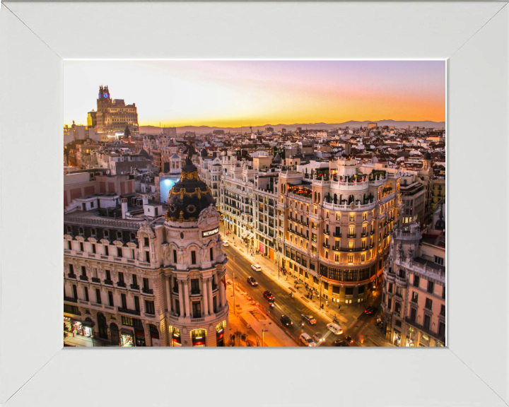 Calle Gran Vía Madrid Spain Photo Print - Canvas - Framed Photo Print