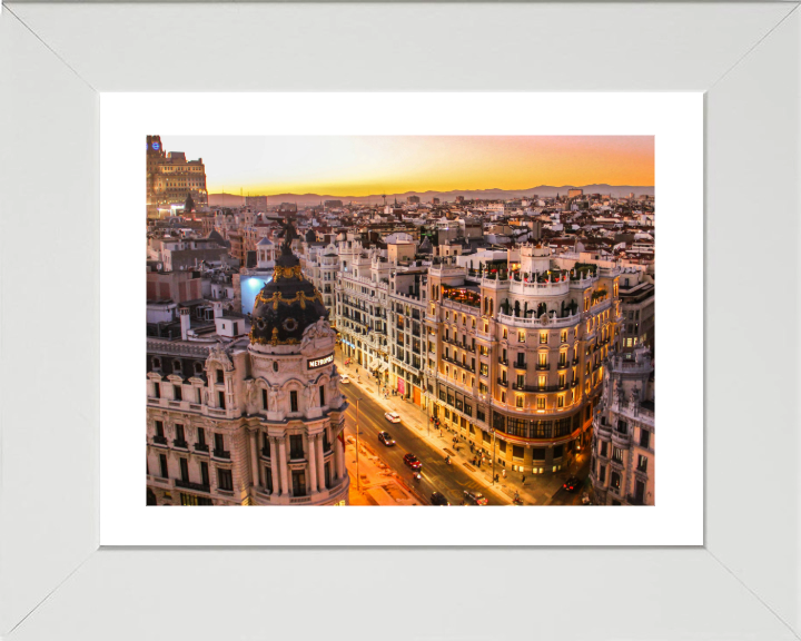 Calle Gran Vía Madrid Spain Photo Print - Canvas - Framed Photo Print