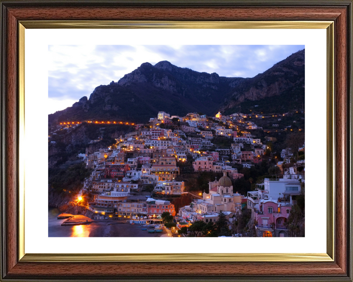 Positano Italy at dusk Photo Print - Canvas - Framed Photo Print - Hampshire Prints