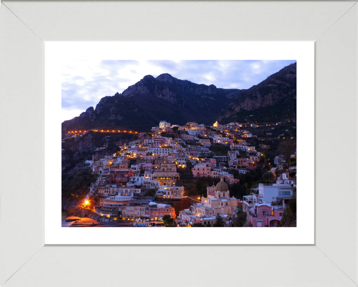 Positano Italy at dusk Photo Print - Canvas - Framed Photo Print - Hampshire Prints