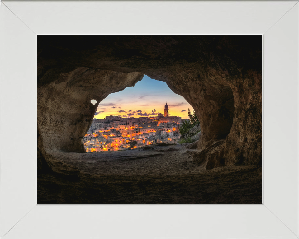 Inside a cave Matera Italy Photo Print - Canvas - Framed Photo Print - Hampshire Prints