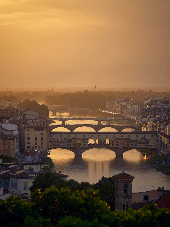 Ponte Vecchio in Italy at sunset Photo Print - Canvas - Framed Photo Print - Hampshire Prints