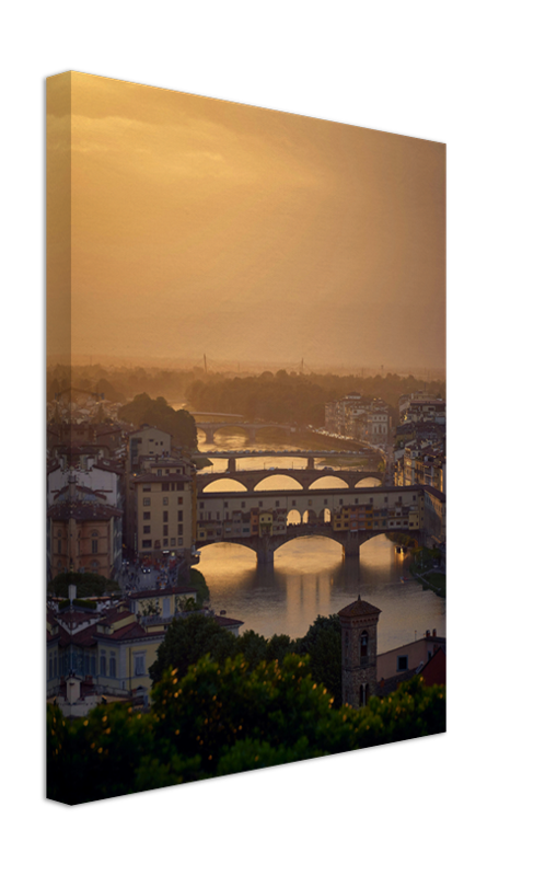 Ponte Vecchio in Italy at sunset Photo Print - Canvas - Framed Photo Print - Hampshire Prints