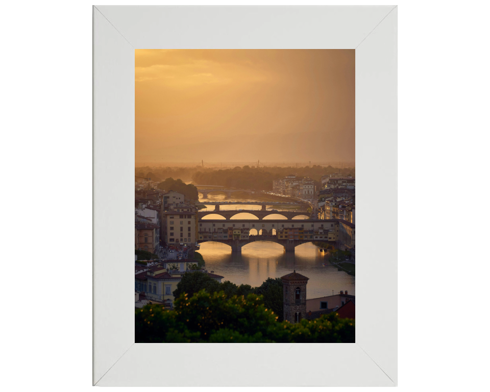 Ponte Vecchio in Italy at sunset Photo Print - Canvas - Framed Photo Print - Hampshire Prints