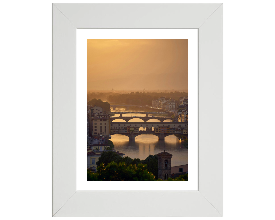 Ponte Vecchio in Italy at sunset Photo Print - Canvas - Framed Photo Print - Hampshire Prints