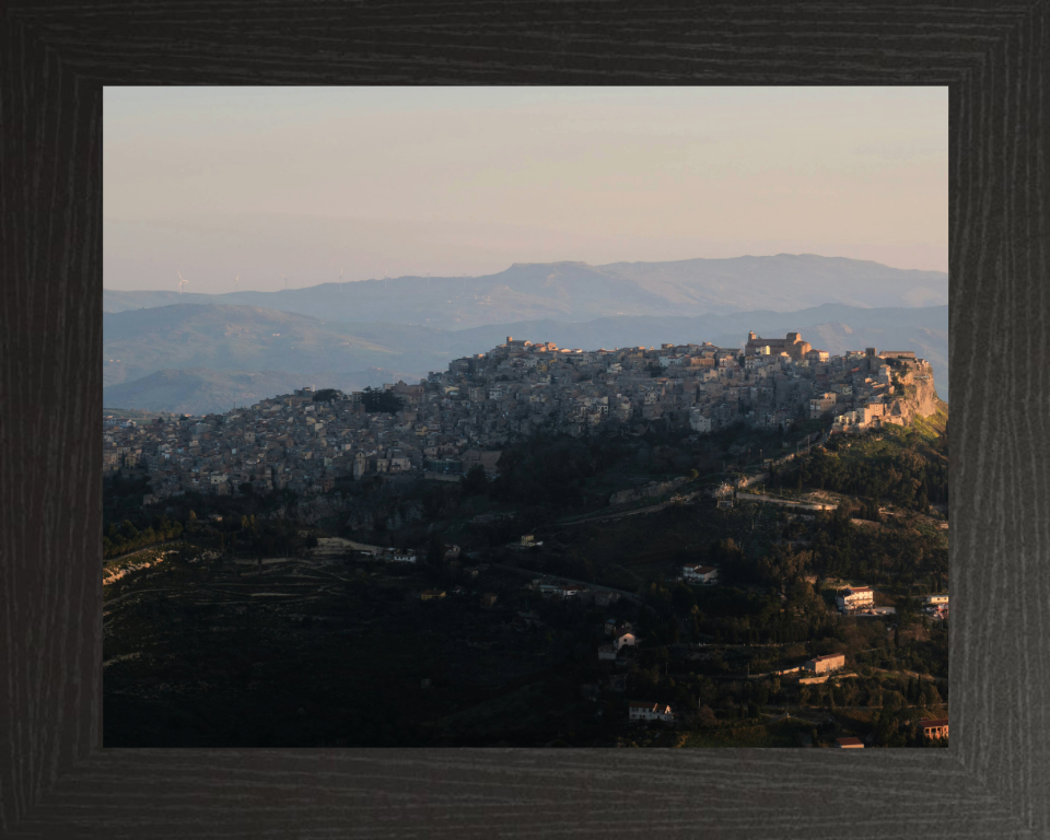 Calascibetta view from Enna Sicily Italy Photo Print - Canvas - Framed Photo Print - Hampshire Prints