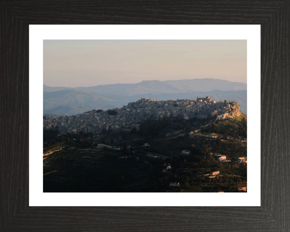 Calascibetta view from Enna Sicily Italy Photo Print - Canvas - Framed Photo Print - Hampshire Prints