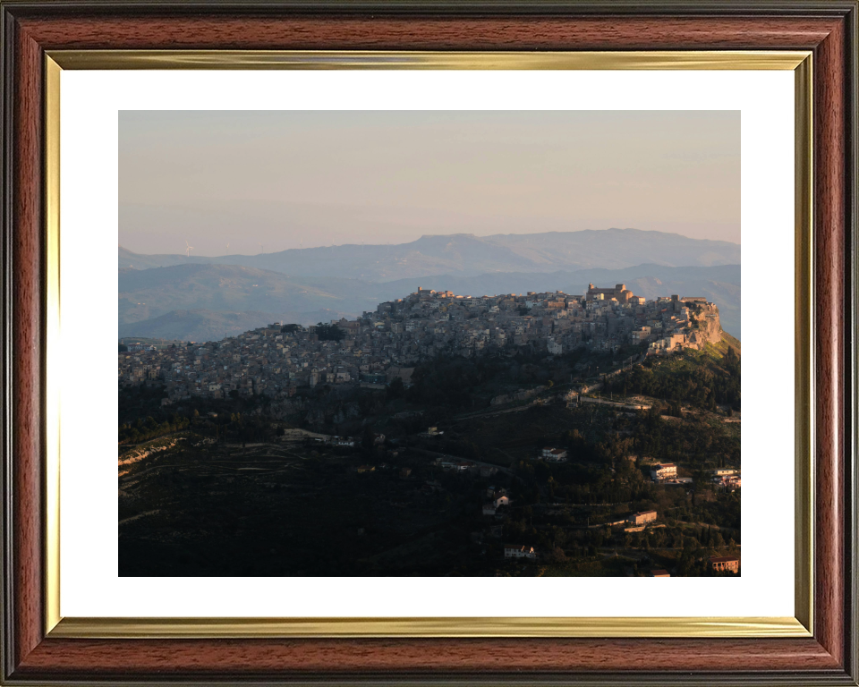 Calascibetta view from Enna Sicily Italy Photo Print - Canvas - Framed Photo Print - Hampshire Prints