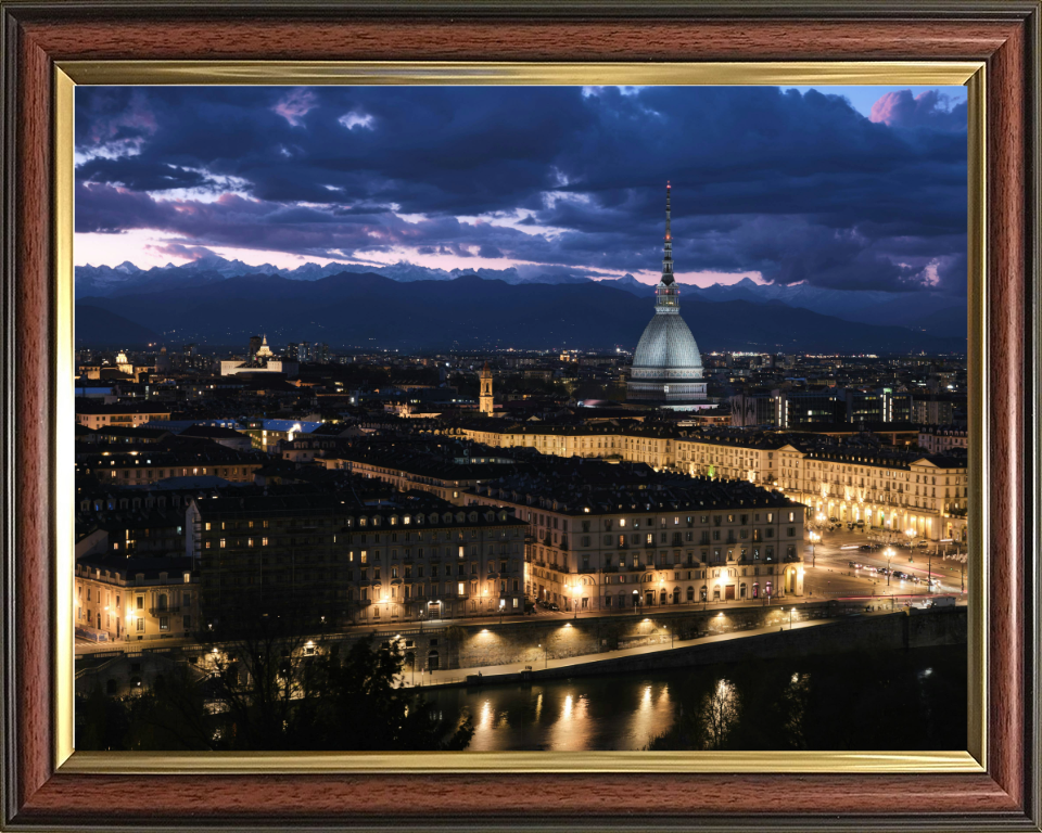 Turin Italy after sunset Photo Print - Canvas - Framed Photo Print - Hampshire Prints