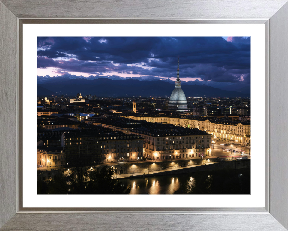 Turin Italy after sunset Photo Print - Canvas - Framed Photo Print - Hampshire Prints