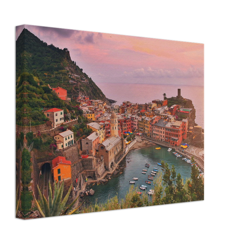 Vernazza Cinque Terre Italy at sunset Photo Print - Canvas - Framed Photo Print - Hampshire Prints