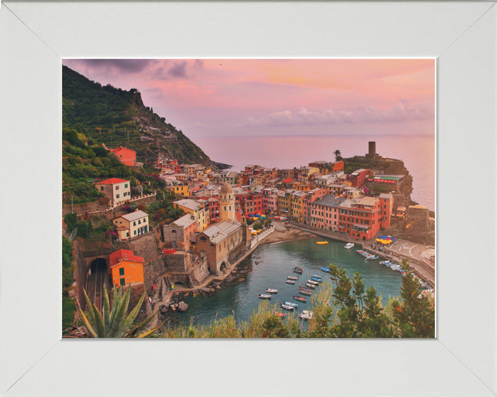 Vernazza Cinque Terre Italy at sunset Photo Print - Canvas - Framed Photo Print - Hampshire Prints