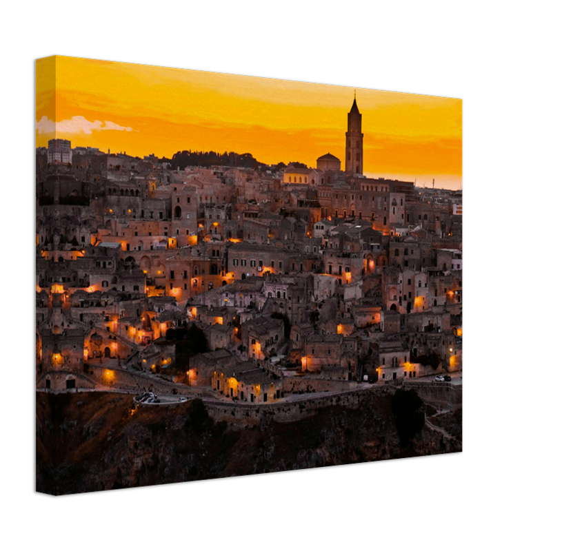 Matera at sunset Photo Print - Canvas - Framed Photo Print - Hampshire Prints