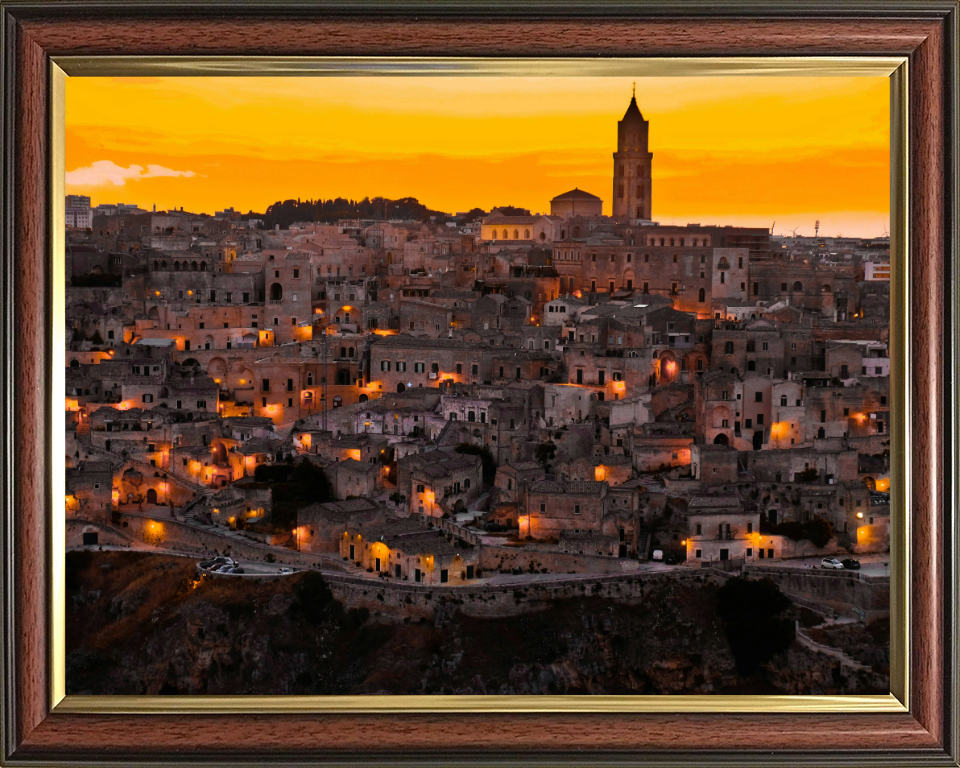 Matera at sunset Photo Print - Canvas - Framed Photo Print - Hampshire Prints