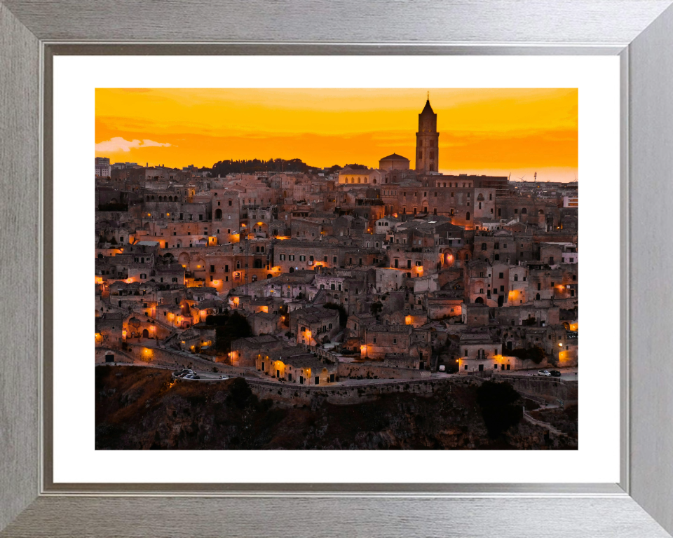 Matera at sunset Photo Print - Canvas - Framed Photo Print - Hampshire Prints