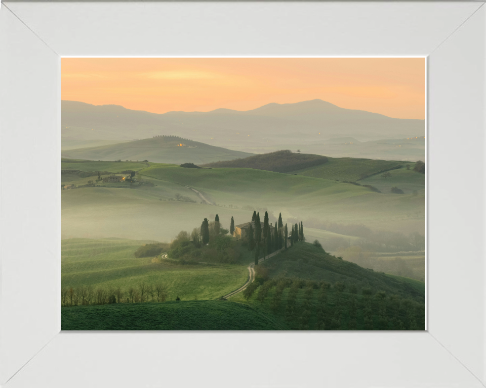 Tuscany Italy at sunset Photo Print - Canvas - Framed Photo Print - Hampshire Prints