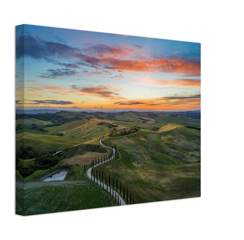 Tuscany Italy at sunset Photo Print - Canvas - Framed Photo Print - Hampshire Prints