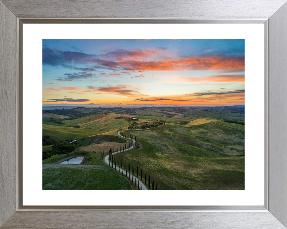 Tuscany Italy at sunset Photo Print - Canvas - Framed Photo Print - Hampshire Prints