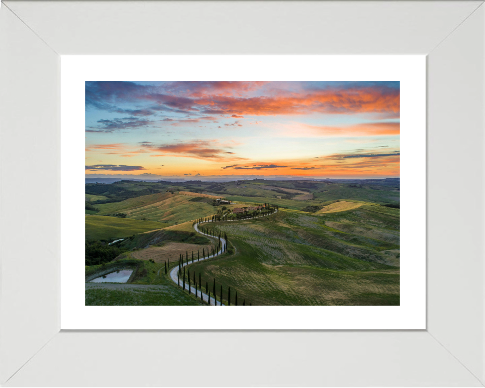 Tuscany Italy at sunset Photo Print - Canvas - Framed Photo Print - Hampshire Prints