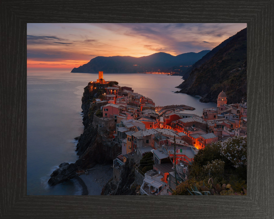 Vernazza Italy at sunset Photo Print - Canvas - Framed Photo Print - Hampshire Prints