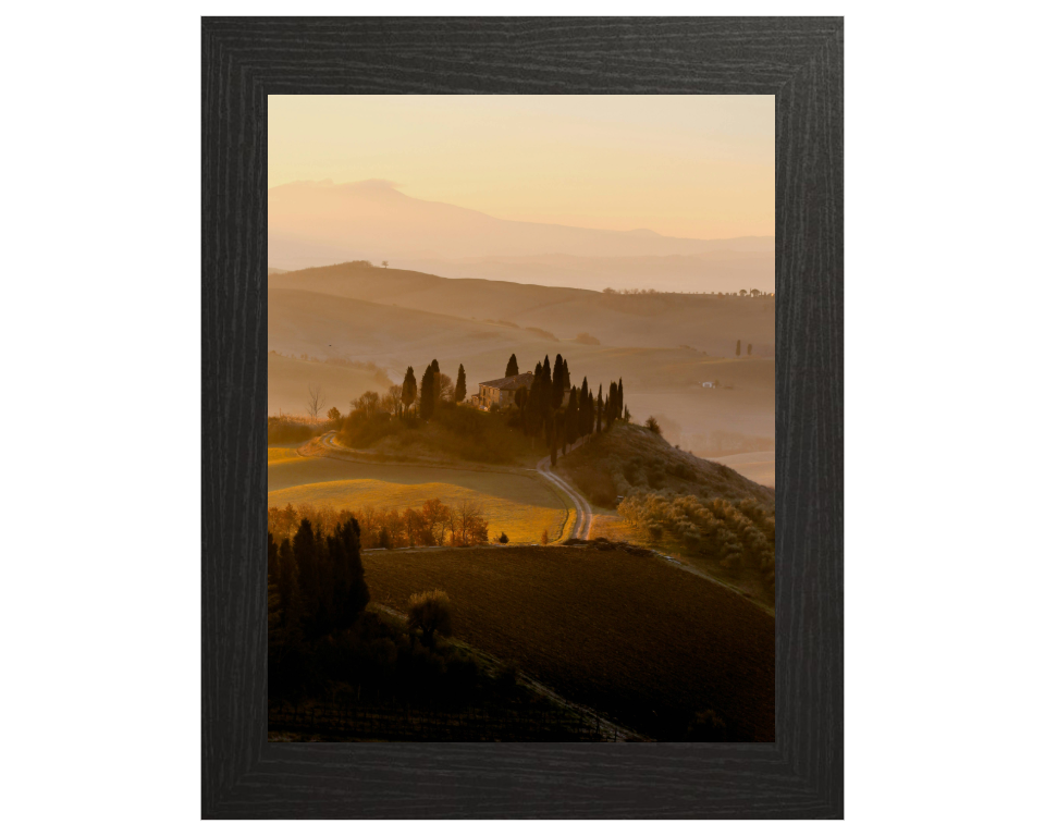 San Quirico d'Orcia Italy at sunset Photo Print - Canvas - Framed Photo Print - Hampshire Prints