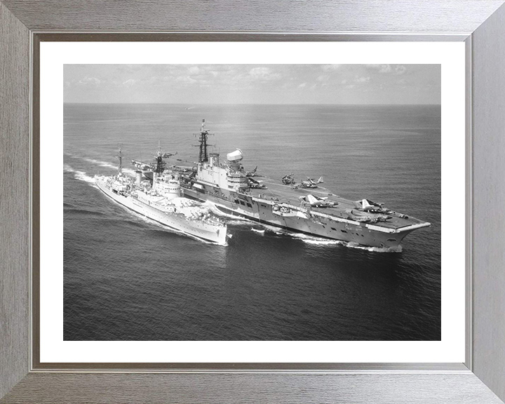 HMS Hermes R12 + HMS Gambia | Photo Print | Framed Print | Centaur Class | Aircraft Carrier | Royal Navy