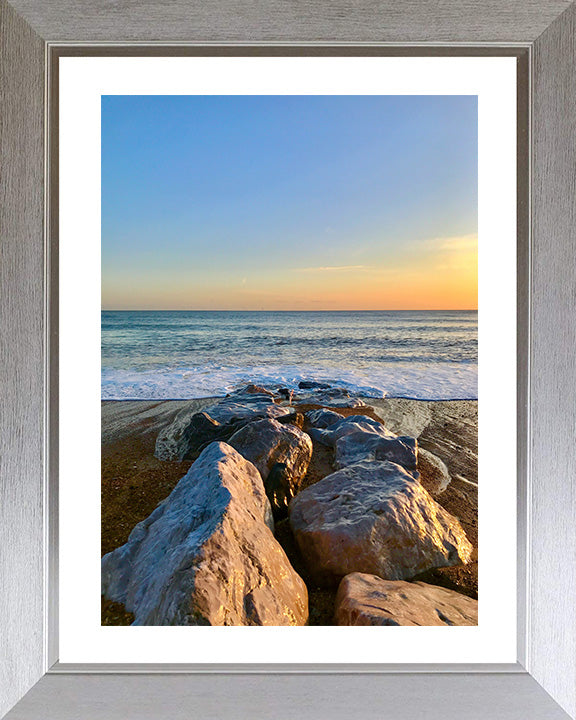 Worthing beach West Sussex at sunset Photo Print - Canvas - Framed Photo Print - Hampshire Prints