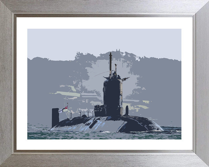HMS Trenchant Submarine artwork Print - Canvas - Framed Print - Hampshire Prints