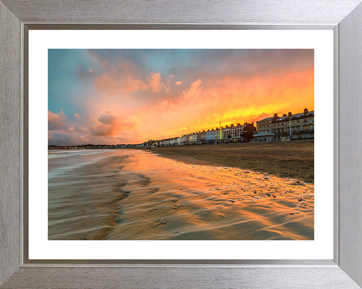 Weymouth beach seafront Dorset at sunset Photo Print - Canvas - Framed Photo Print - Hampshire Prints